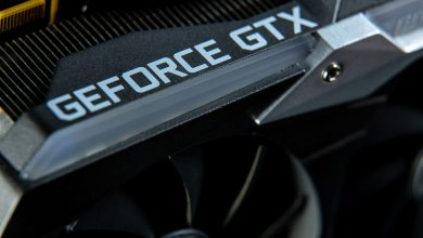Detailed close-up of a GeForce GTX graphics card showing hardware components.